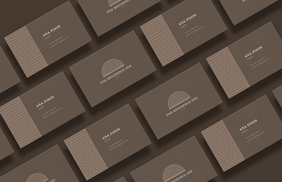 1948 Residence Inn Business Card Design brand identity branding brown business card business card mockup business cards classic elegant hotel icon inn lattice logo minimalist