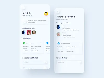 Skeuomorph Refund Flight ⠿ tiket.com apps clean concept exploration flight ios skeuomorphic skeuomorphism tiket design tiket.com travel ui