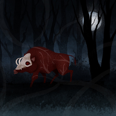 Night forest spirit children illutration boar bookillustration child children children book illustration childrens illustration for kids ghost illustraion illustration art illustrator israel israel illustrator spirit of the night