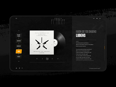 Death Stranding website UI/UX concept. OST page animation case concept design game interface motion promo ui ux