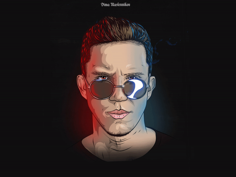 Digital Portrait - Dima Maslennikov animation art artportrait artwork design digital art illustration motion motion design retrowave