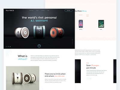 Robot Assistant // Landing Page a.i. clean color design flat geometric landing landing page minimal mobile ui ui design uidesign ux vector web web design webdesign website