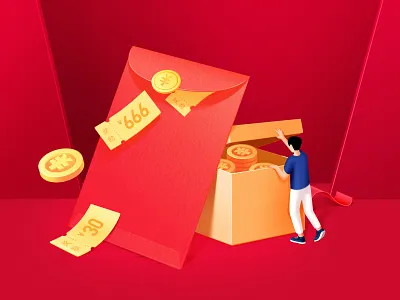 MGM boy coupon design finance gift gold happy icon money red yellow