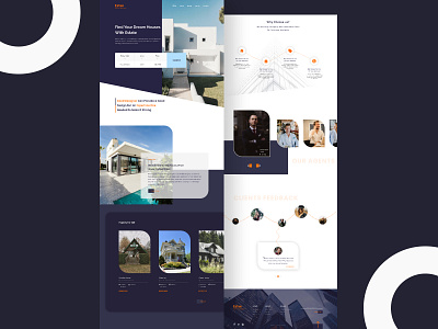 Estate - Real Estate Landing Page blue buy figma house housing landing page landing page design orange product design real estate sell typography web design website