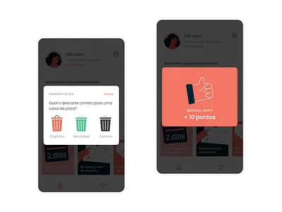 scoring points app daily question design figma good job illustration product quiz score trash can ui ux