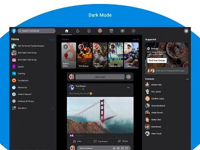 Facebook redesign concept animation app design branding facebook illustration redesign ui uidesign uiuxdesign ux web