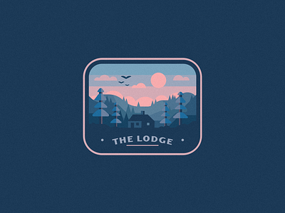 The Lodge birds blues cabin forest home house lodge trees winter woods