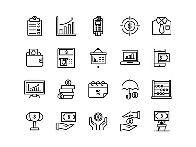 business & finance icons (Line) app banking business finance flaticon graphic design icon icon a day icon design icon pack icon set iconography line modern outline ui user interface ux vector web