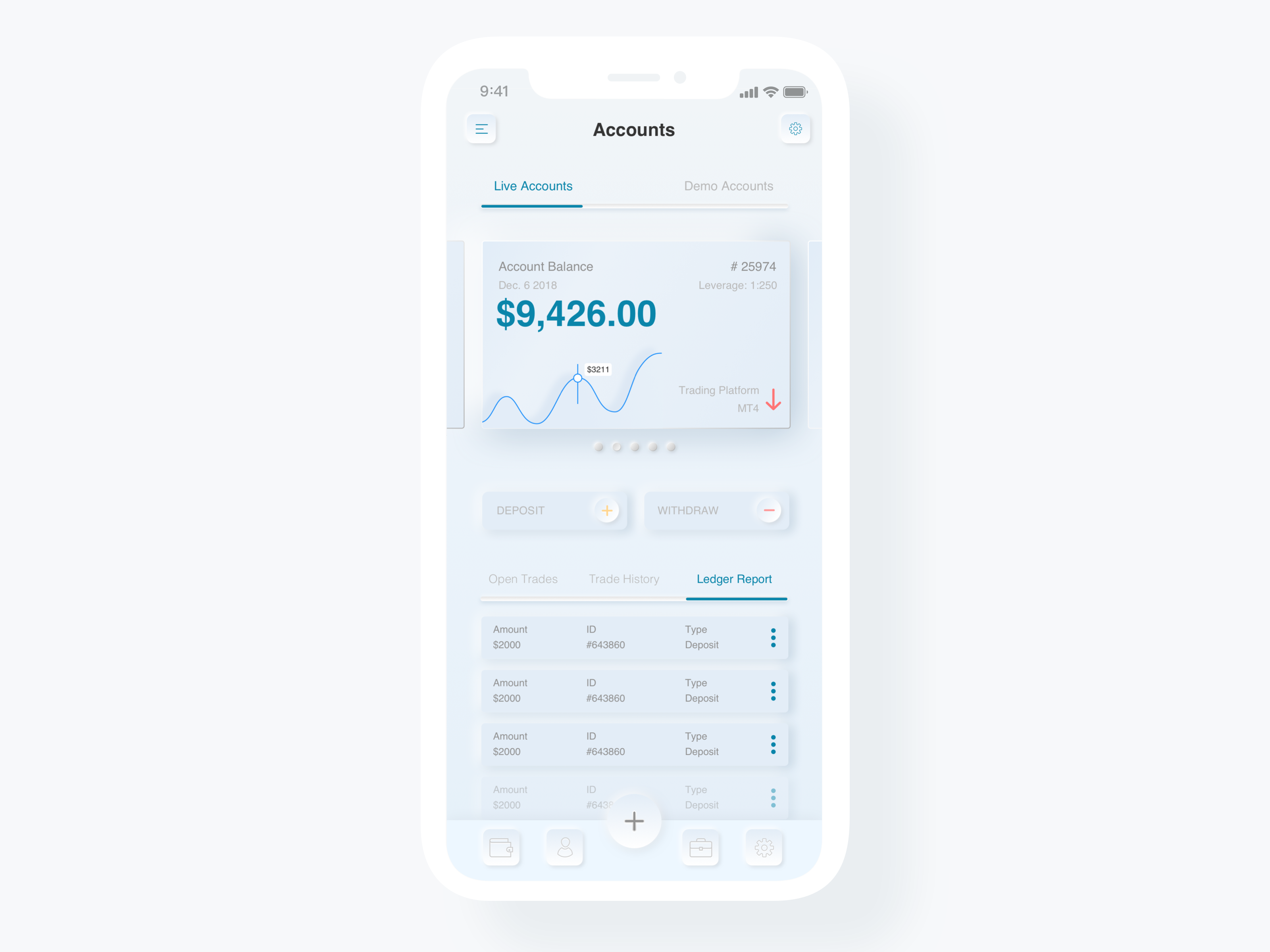 Example of Skeuomorphic Financial App