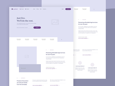 wearelegalshield.com — wireframe clean home homepage landing layout marketing minimal purple ui ux web website wireframe