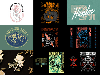 Top 9 of 2019 apparel apparel design band band merch clothing design emmure enamel pins ffak fit for a king halloween illustration jacob sartorius merch of virtue skull snake streetwear sylar texture