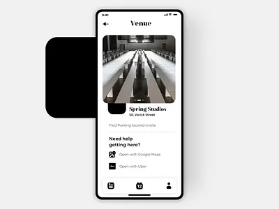 NYFW Venue Page app app design balance clean event event app fashion fashion app flat icon minimal ui uidesign uiux uxdesign venue
