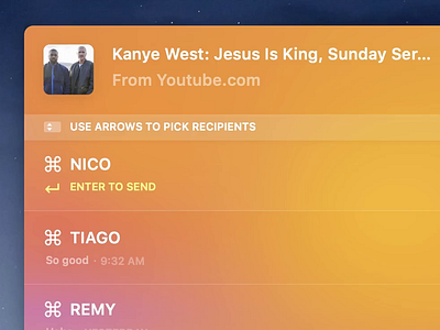 "Fire" copy gradient macos messaging paste