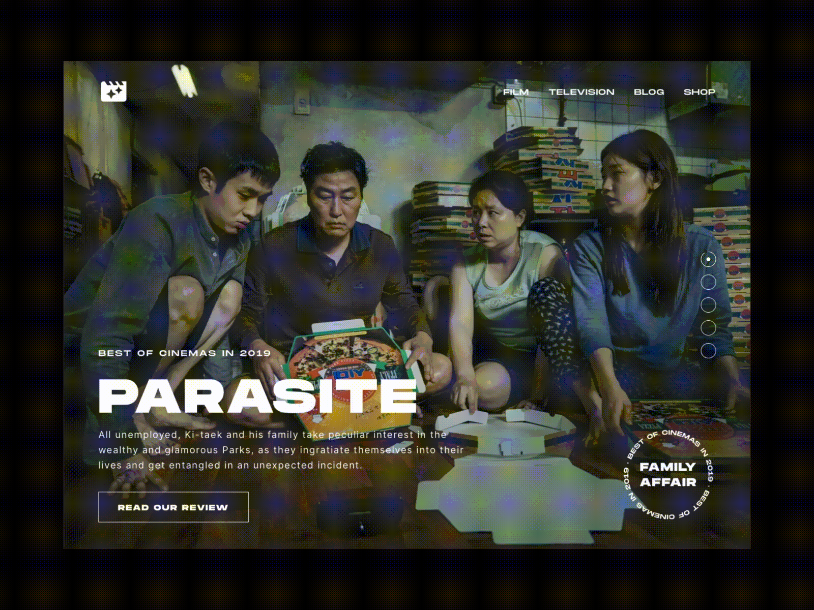 Daily UI 003 - Landing Page cinema critics daily ui daily ui daily ui 003 dailyui film home interaction landing page movie movie reviews parasite the farewell ui us ux