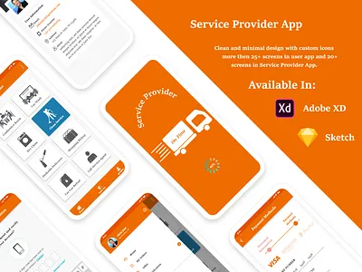 Service Provider App UI app app design clean design minimal minimalist mobile mockup provider service service provider ui ui design ux ux design vector