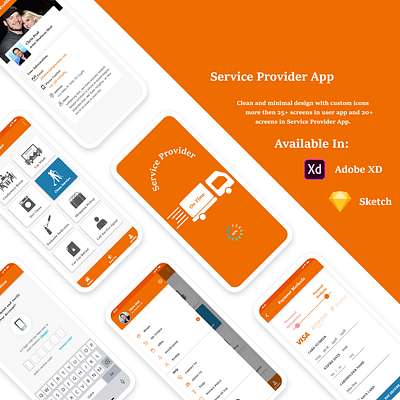 Service Provider App UI app app design clean design minimal minimalist mobile mockup provider service service provider ui ui design ux ux design vector