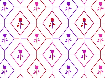 Tiled Flowers flat colour flower pattern illustration pattern pattern design tiles vector