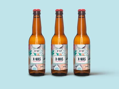 Byup beer Christmas edition beer beer label bottle christmas design illustration navidad noel packaging