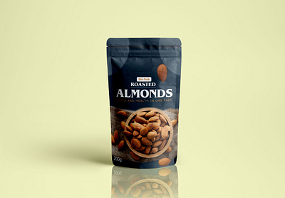 Almond Pouch Packaging Design almond branding creative design icon illustration packagedesign plastic bag pouch mockup