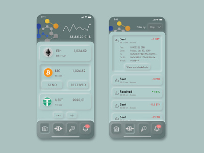 Quanta Game Wallet (QVI) - "skeuomorphism" adobe xd bitcoin crypto wallet cryptocurrency ethereum quanta skeuomorphic skeuomorphism wallet