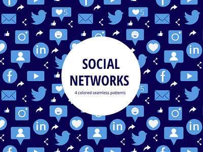 Social Networks Vector Seamless Pattern graphics social typography vector