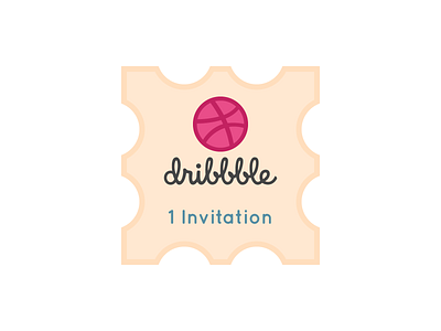 Dribbble Ticket adobe illustrator branding design flat invitation logo vector