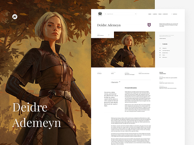 The Witcher's Wiki design dryad fantasy gwent interface interface design minimal ui visualdesign web web design webdesign website wiki wikipedia witcher