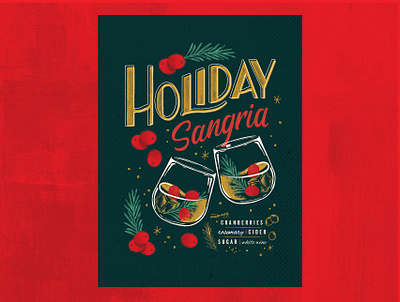 Holiday Sangria design drinks holiday illustration lettering soulsight typography