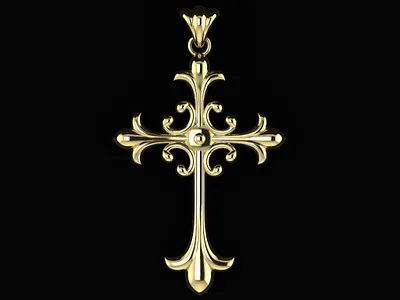 Cross with Gothic Elements 3D Model jewel jewelery jewellery jewelry jewelry design jewelry designer jewels matrix rhino3d rhinoceros