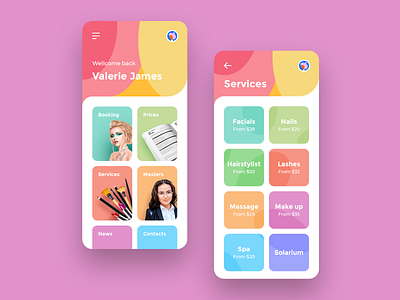 Beauty Salon App app design app ui beauty clean colors icon ios ipad iphone ui ux