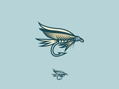 Tied Fly Illustration brand branding fishing flyer icon illustration mark michigan