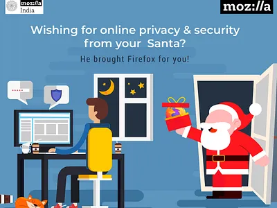 Merry Christmas illustration mozillaindia vector