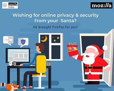 Merry Christmas illustration mozillaindia vector