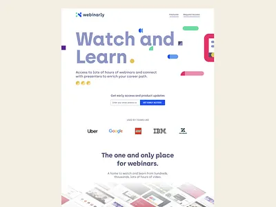 Webinarly's new landing page explorations illustration landing page product saas technology ui ux vector webinar website