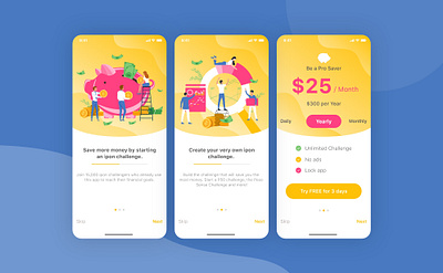 onboarding For money Saver App art illustration logo ui uiux ux