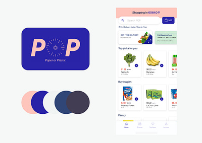 POP Grocery Store App app branding design ui ux