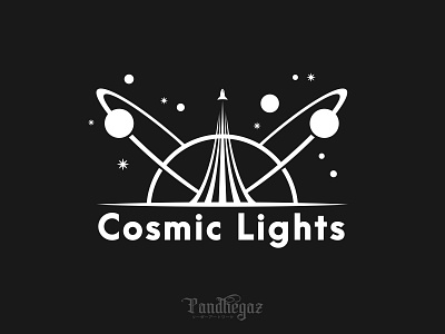 Cosmic Lights astronomy concept design element emblem galaxy icon illustration isolated logo negative space logo pandhegaz planet science space symbol technology universe vector