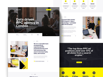 Landing page for Polaris Agency agency clean landing design landing page landing page design mockup modern polaris simple ui website