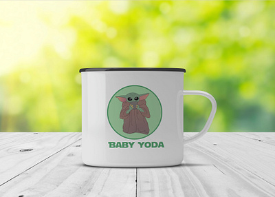 Baby Yoda Mug app design logo photoshop starwars yoda