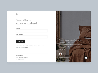 Flaunter Login colour colour palette flaunter login rose signup styleguide website