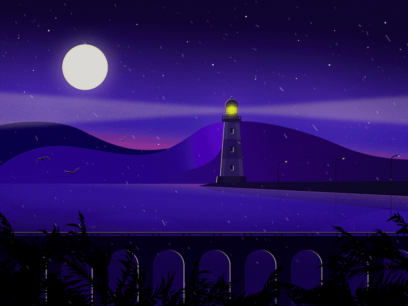 Tower Light animation illustration