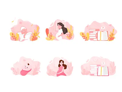 scene baby illustration pink woman