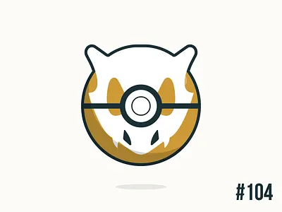 Pokéballday #104 Cubone Ball clean cubone illustrator nintendo pokeball pokeballday pokemon pokéball pokéballday pokémon vector
