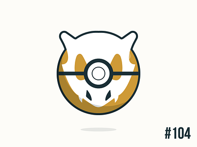 Pokéballday #104 Cubone Ball clean cubone illustrator nintendo pokeball pokeballday pokemon pokéball pokéballday pokémon vector