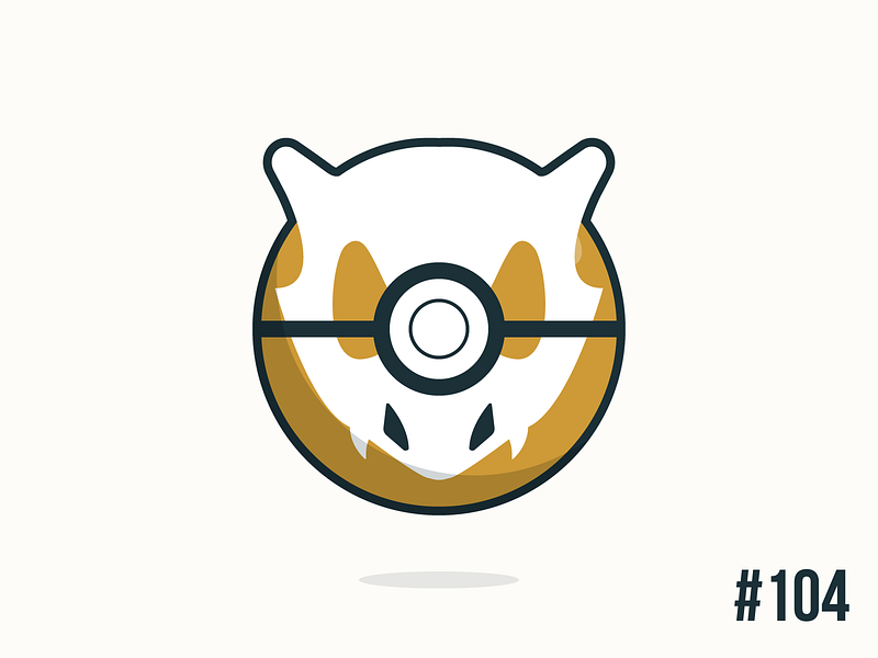 Pokéballday #104 Cubone Ball clean cubone illustrator nintendo pokeball pokeballday pokemon pokéball pokéballday pokémon vector