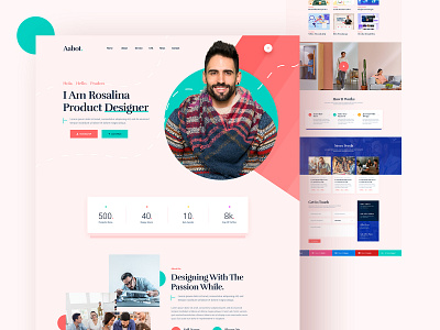 Aabot Creative Portfolio/CV/Bio Website aabit app bio case study colorful contact creative cv footer header how it works landing page landingpage minimal portfolio portfolio website service ui ux website