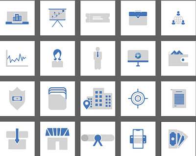 A business icon set with 20 flat icons, which are suitable for w icon design