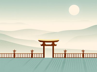 Linh Quy Phap An pagoda flat illustration illustration landscape illustration minimalist minimalist illustration nguyentantai vector illustration vietnam vietnam designer vietnam illustration