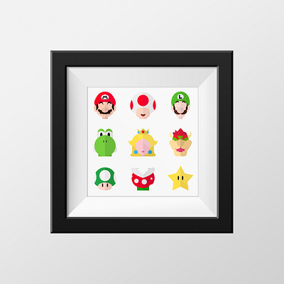 Mario Bros. character illustration bowser graphic design illustration luigi mario bros princess peach print super mario toad yoshi