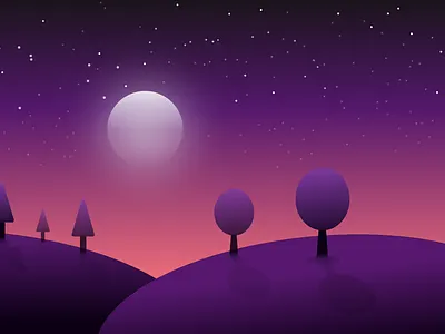 Pinemoon illustration landscape moon